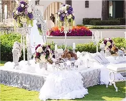 میز های باغ عروسی