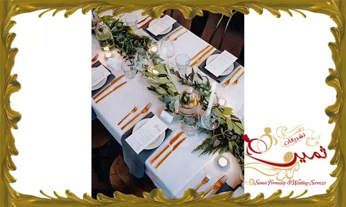 استفاده از گل و گیاه و مرکبات روی میز مهمان