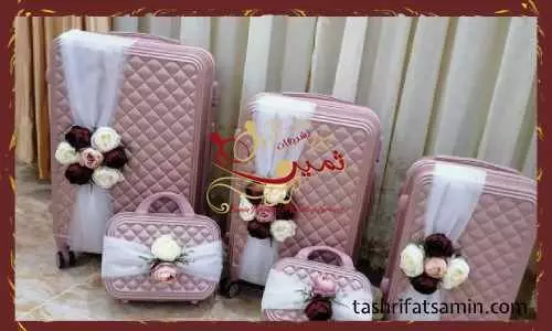 تزیین چمدان عروس و داماد با تور