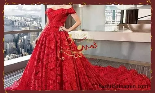 انواع لباس عروس رنگی