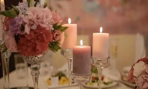 شمع آرایی میز شام عروسی _ تشریفات ثمین