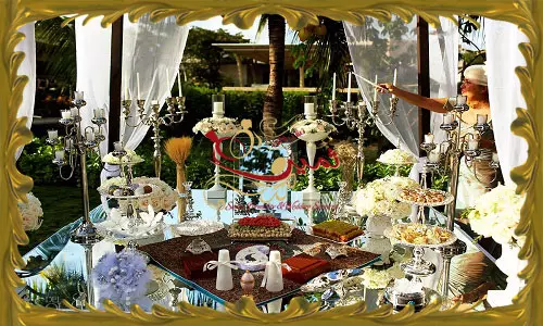 سفره عقد در باغ عروسی